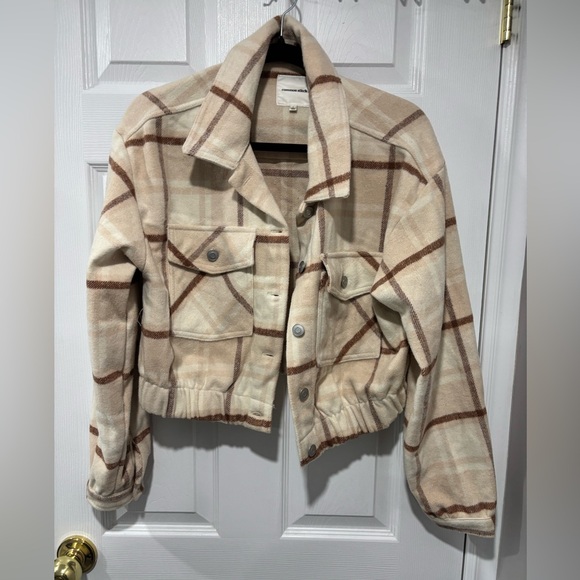 Boxy Plaid Croppy Jacket (Buttons) - Picture 1 of 5